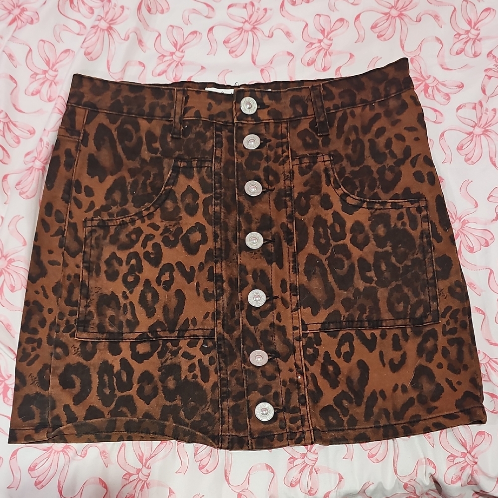 Monkey Ride Jeans Animal Print Skirt